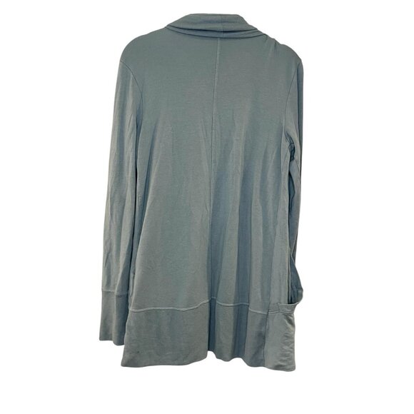 Athleta Pranayama Long Sleeve Open Front Restore Wrap Top S Pale Teal Blue Soft - Picture 2 of 5